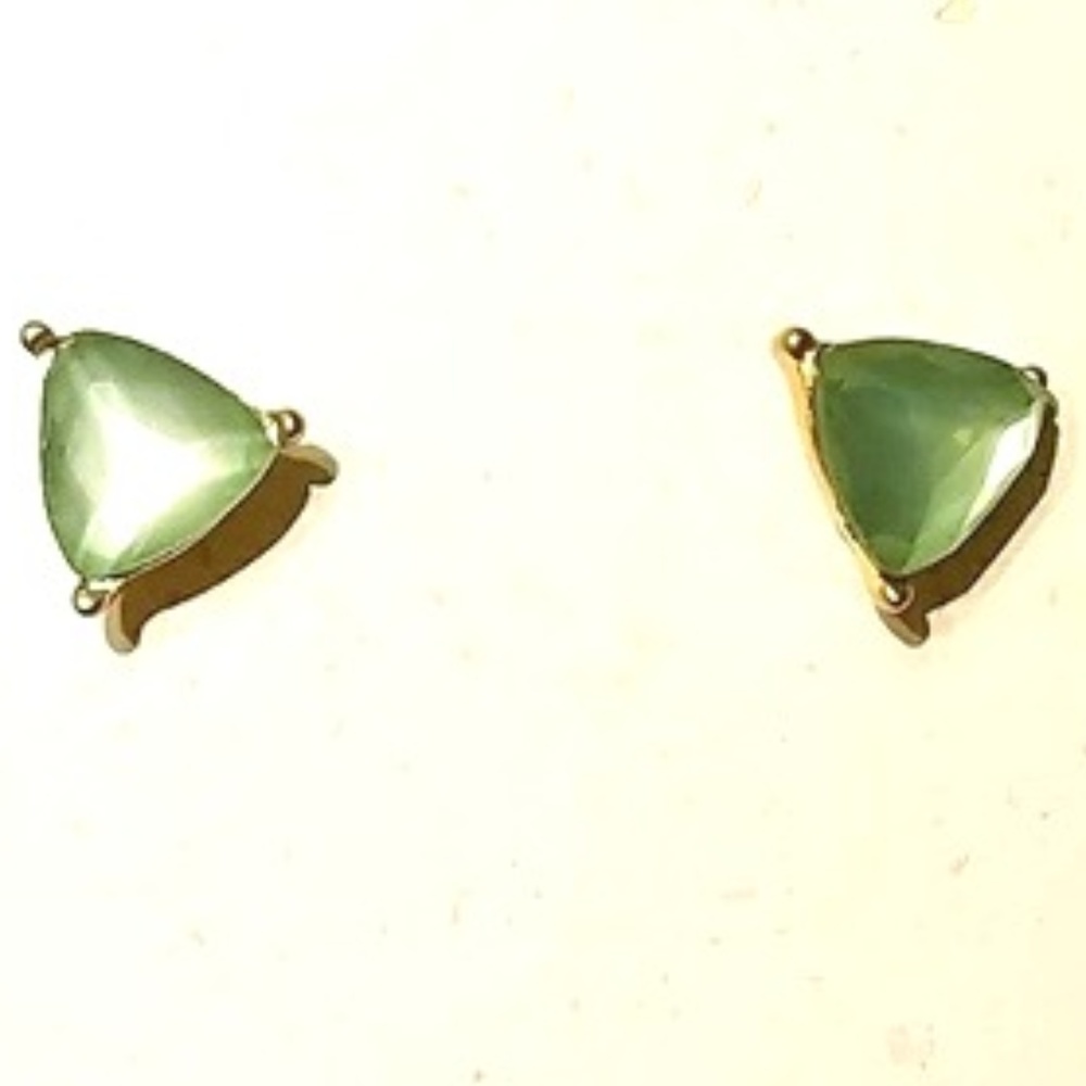 lonna & lilly Gold-Tone Green Stone Trillion Stud